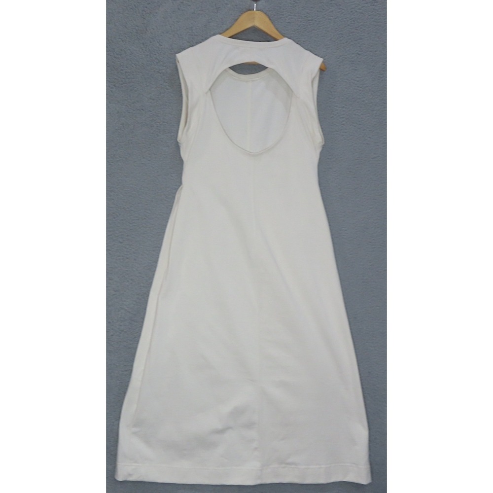Free People Beach Minimalist White Cotton Open Back Cutout Maxi Dress Medium - Picture 3 of 10